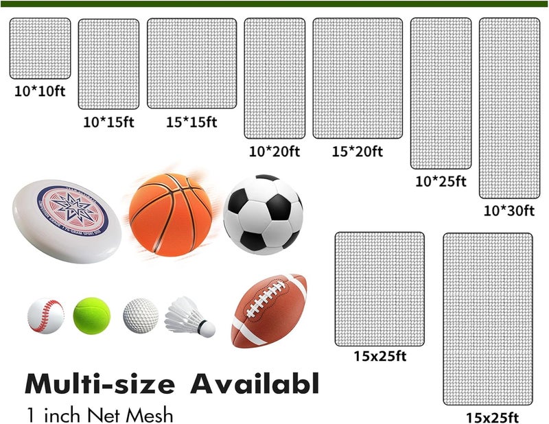 Fahnemt Golf Nets for Backyard Driving, Golf Net for Practice Barrier Net, Sports Netting for Hitting Golf, Baseball, Hockey, Soccer, Pitching Simulators, black - Image 5